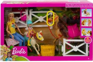 Barbie GLL70 - Reitspaß Spielset mit Barbie (blond), Chelsea, Pferd und Pony, Puppen Spielzeug ab 3 Jahren
