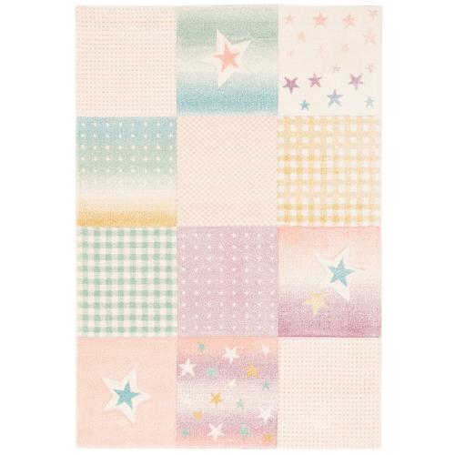 Pergamon Kinder Teppich Maui Kids Karo Stars rosa